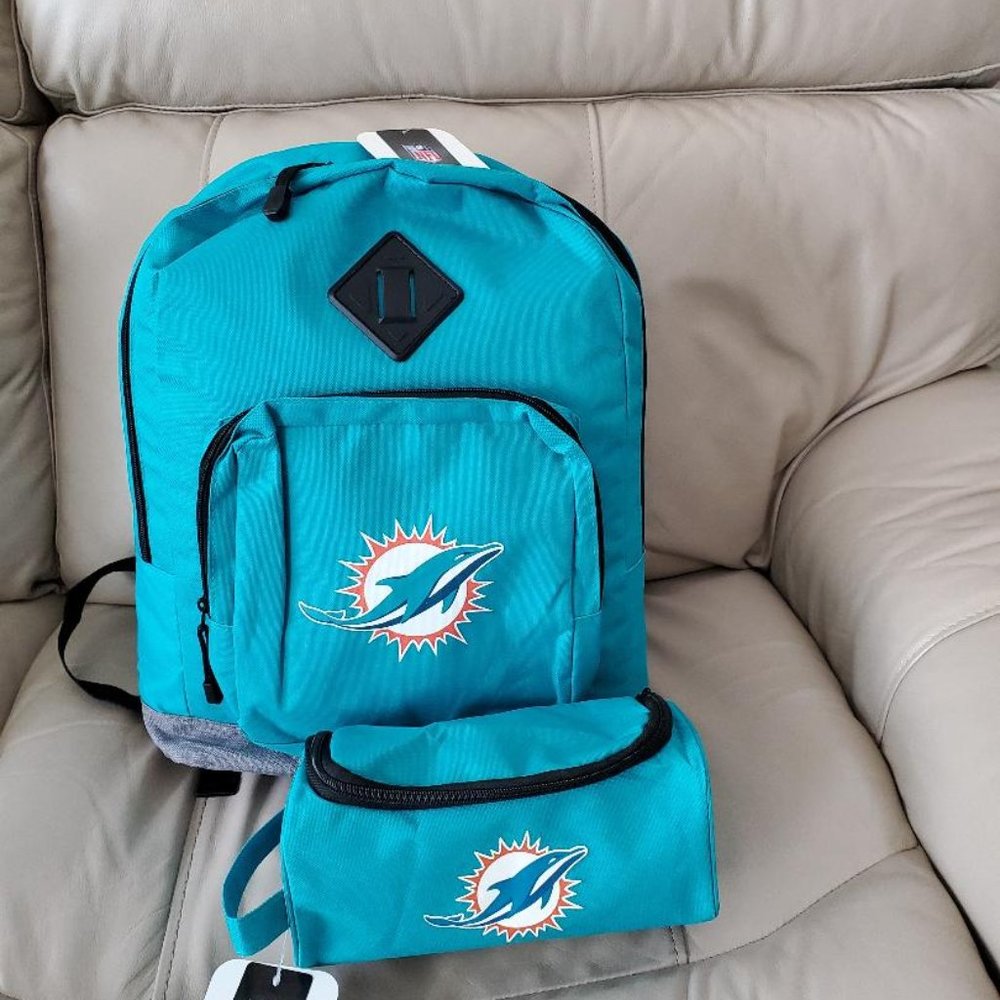 Miami Dolphins backpack and supply case